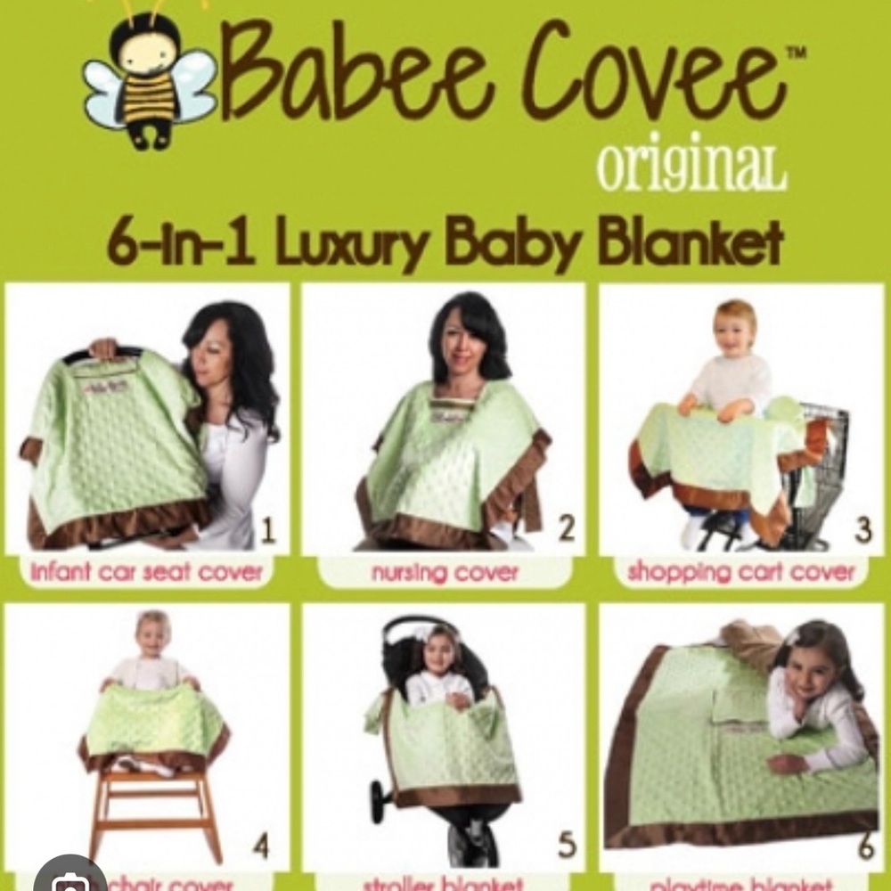 Babee Covee 6-in-1 Luxury Blanket, Seat Cover, Feeding Cover